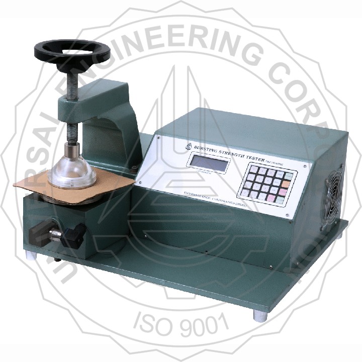 BURSTING STRENGTH TESTER FOR BOARD & SOLID FIBRE CORRUGATED BOARD DIGITAL DISPLAY (CLAMPING THROUGH HAND WHEEL)